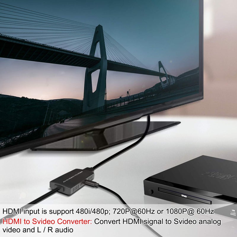 LVY RCA Composite Video and Svideo to HDMI Converter, Resolution 1080P/ 720P Compatible with WII/WII U, PS1/ 2/3, STB, Xbox, VHS, VCR, Blue-Ray DVD Players - Image 2